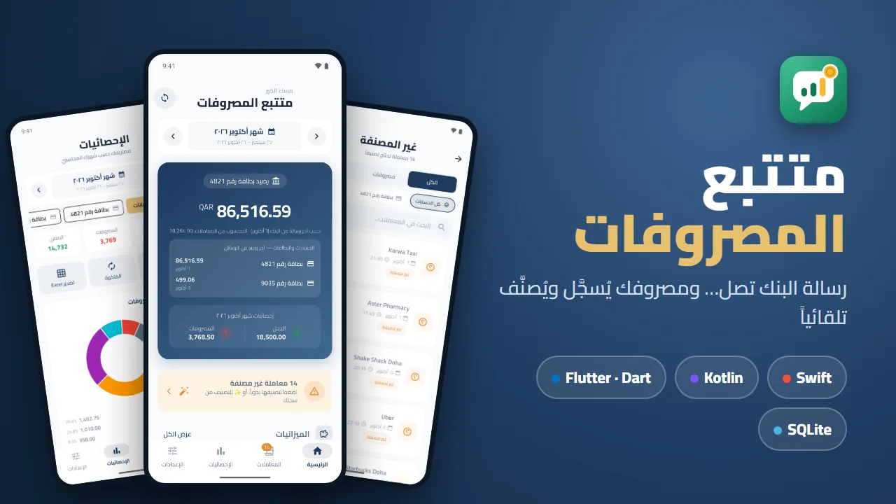 متتبع المصروفات - رسائل البنك